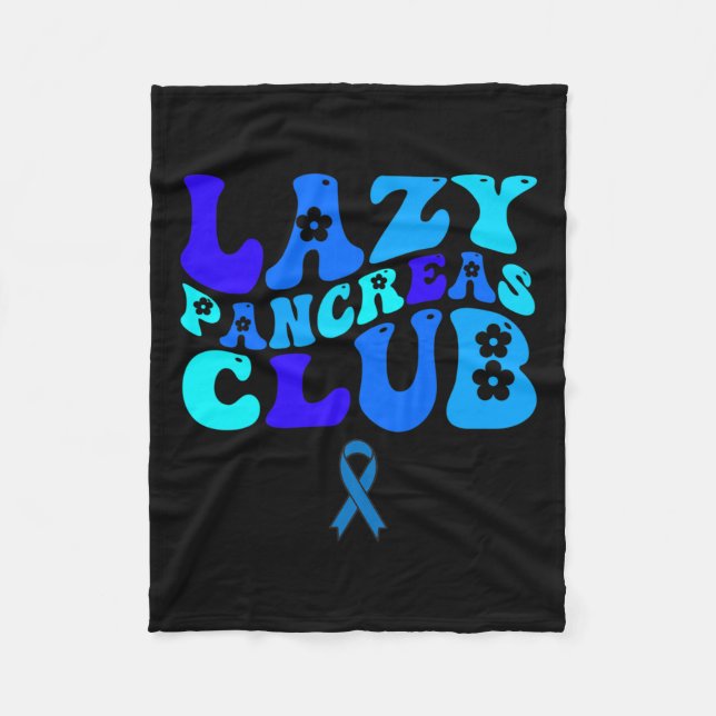 Manta Polar Groovy Lazy Pancreas Club Diabetes Conciencia Azul (Anverso)