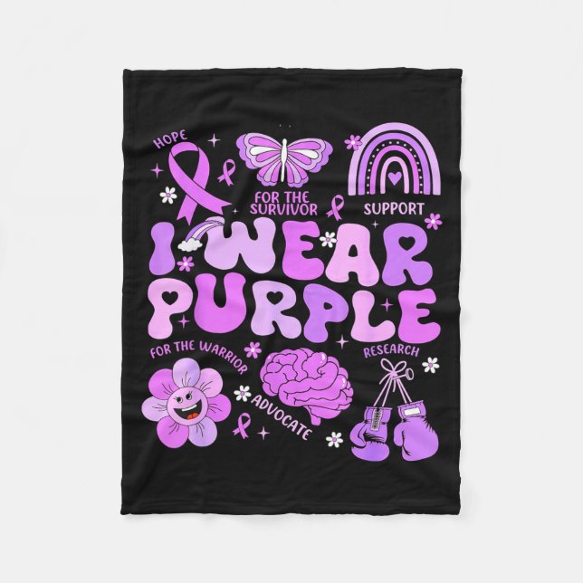 Manta Polar Groovy Llevo Morado Apoyo Conciencia Epilepsia Da (Anverso)