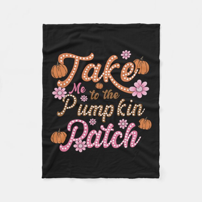 Manta Polar Groovy Me Lleva Al Parche De La Calabaza Otoño Cae (Anverso)