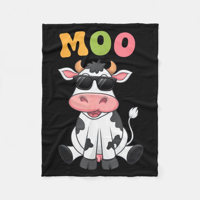Manta Polar Groovy Moo Cow - Funny Farmer Cow Men Women Kids B (Anverso)