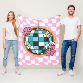 Manta Polar Groovy Pink Disco Ball 60 Hippie Retro revisado