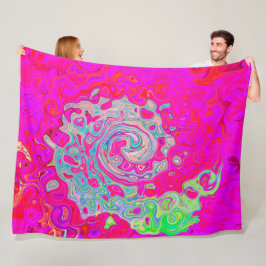 Manta Polar Groovy Resumen Verde azulado Azul y Rojo Swirl