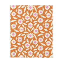 Groovy Retro Daisies Patrón floral en naranja