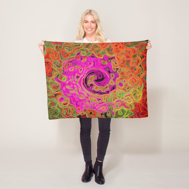 Manta Polar Groovy Rosado Caliente Resumen Remoto Líquido (In situ)