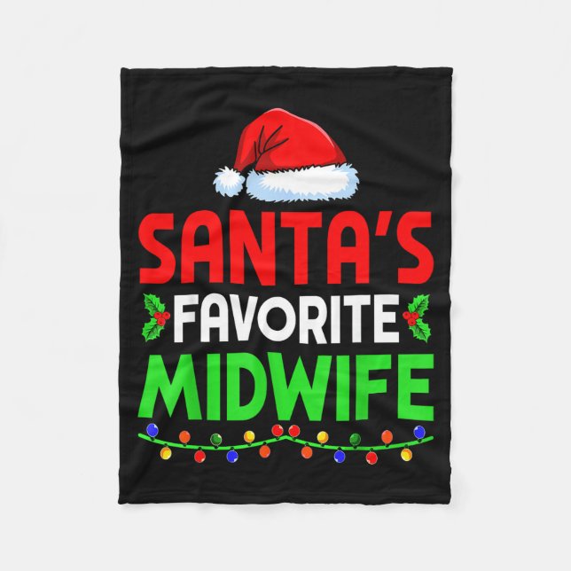 Manta Polar Groovy Santa's Favorite Midwife Nurse Christmas Sa (Anverso)