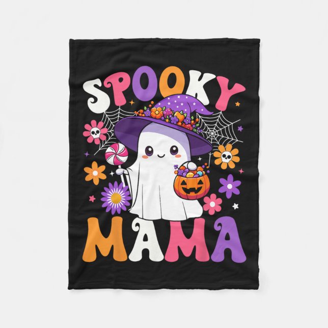 Manta Polar Groovy Spooky Mama Halloween Ghost Pumpkin Hallowe (Anverso)