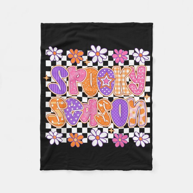 Manta Polar Groovy Spooky Season Ghost Flower Halloween Costum (Anverso)