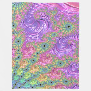 Manta Polar Groovy Trippy Boho Jewel Tone Rainbow Fractal