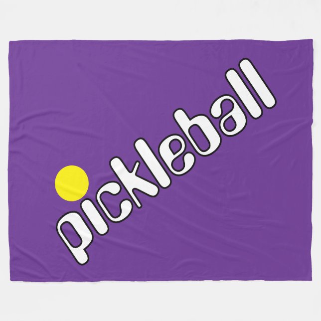 Manta Polar Groovy White Yellow PICKLEBALL En Royal Purple (Frente (Horizontal))