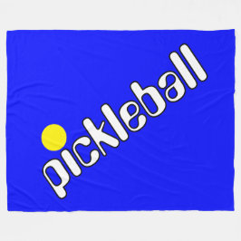 Manta Polar Groovy White Yellow PICKLEBALL Sobre El Azul Brill