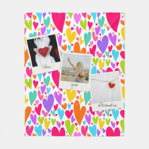 Manta Polar Groovy y Romántica foto de San Valentín de corazón