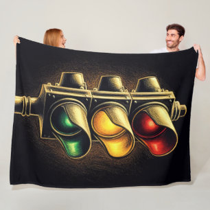 Manta Polar Grosera luz gráfica en negro