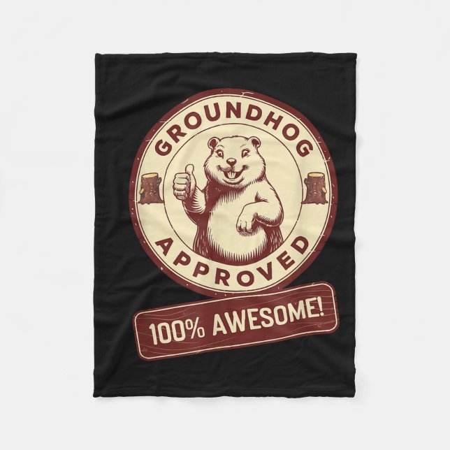 Manta Polar Groundhog Approved 100% Awesome Funny Vintage  (Anverso)