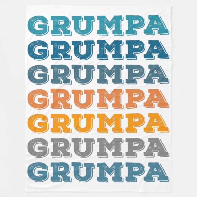 Manta Polar Grumpa | Gracioso Diseño de Texto Retro Abuelo Gru (Anverso)