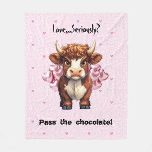 Manta Polar Grumpy Highland: Día de San Valentín de vacas