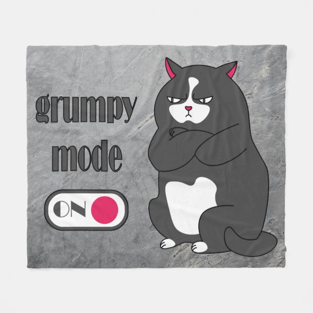 Manta Polar Grumpy mode on funny fat cat (Frente (Horizontal))