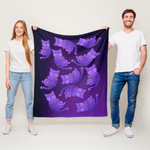 Manta Polar Grupo Cute Purple Neon Kitten