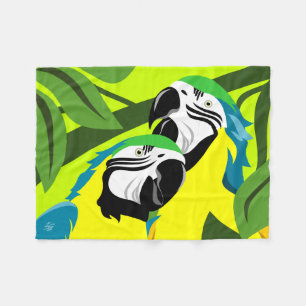 Manta Polar Guacamayo azul y amarillo