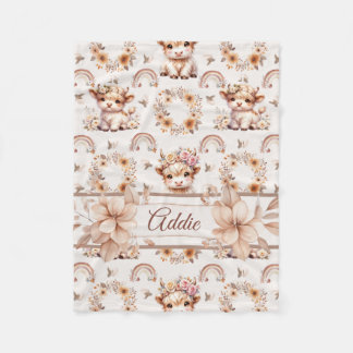 Manta Polar Guardería Soñadora Boho de Vaca de las Tierras Alt