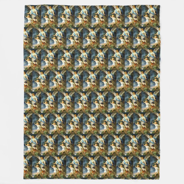 Manta Polar GUARDIAN ANGEL Bernhard Plockhorst 1886 Fleece Bla (Anverso)