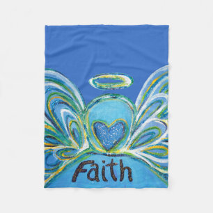 Manta Polar Guardián de la fe azul Angel Chemo Blanket