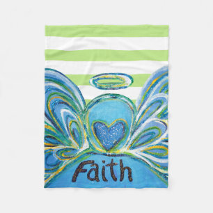 Manta Polar Guardián de la fe rayada verde Angel Chemo Blanke