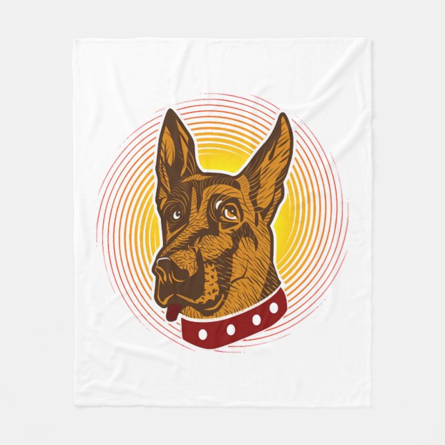 Manta Polar Guardián Perro Belga Malinois Shepherd (Anverso)