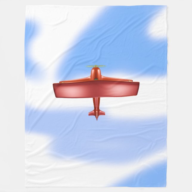 Manta Polar Guay Adventurous Flying Red Biplane Fleece Blanket (Anverso)