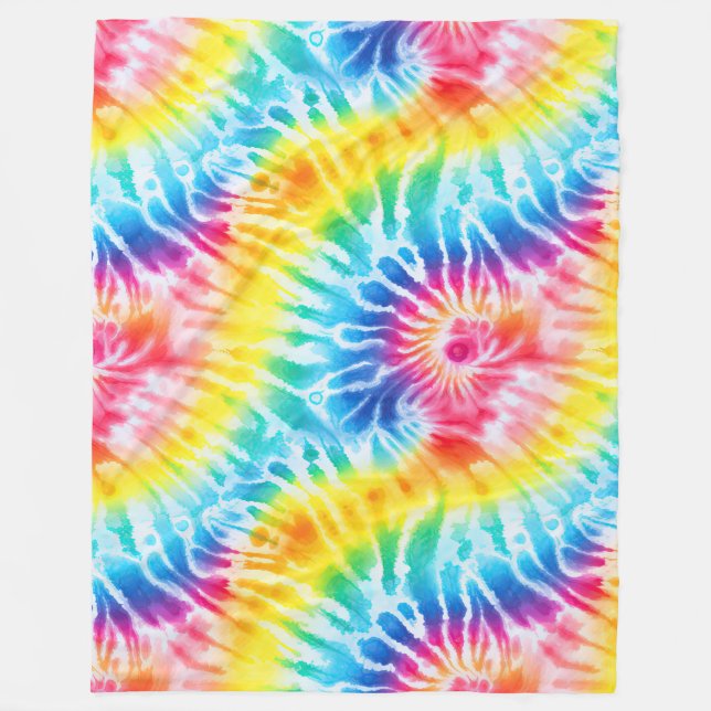 Manta Polar Guay Aqua Red Blue Yellow Naranja Tie Dye (Anverso)