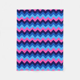 Manta Polar Guay Blue Pink Chevron Print Small Fleece Blanc