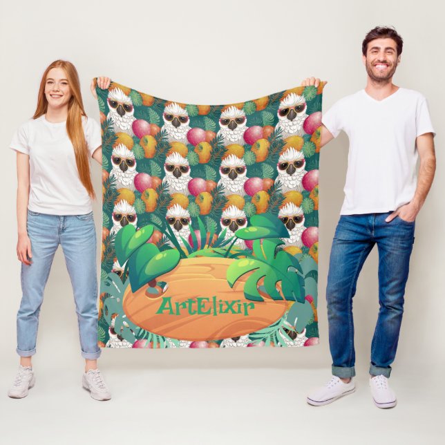 Manta Polar Guay Cockatoo con sombra impresa (In situ)