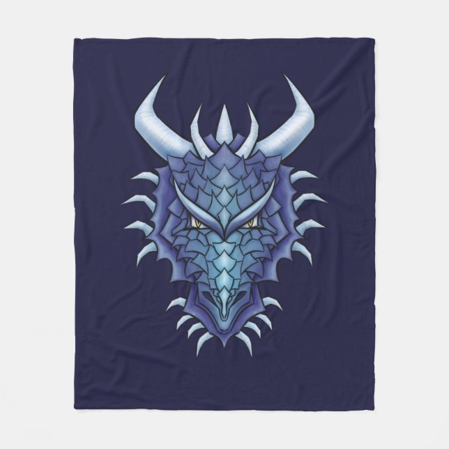 Manta Polar Guay Dragon Art - Purple Blue Magagon Dragon Head (Anverso)