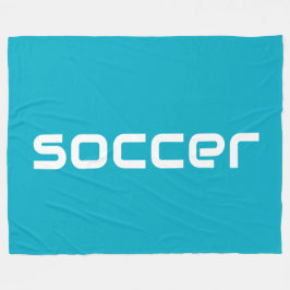 Manta Polar Guay Fun Modern White SOCCER Textos En Azure Blue