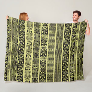 Manta Polar Guay Modern Boho Tiras de patrón negro y amarillo