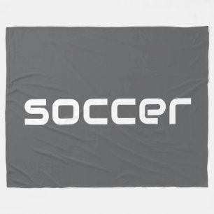 Manta Polar Guay Modern White SOCCER Textos En Gris Medio