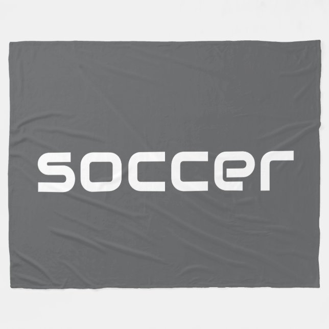 Manta Polar Guay Modern White SOCCER Textos En Gris Medio (Frente (Horizontal))