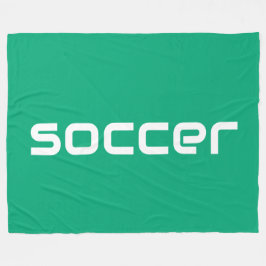 Manta Polar Guay Moderno White SOCCER Textos En Verde Brillant