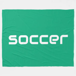 Manta Polar Guay Moderno White SOCCER Textos En Verde Brillant