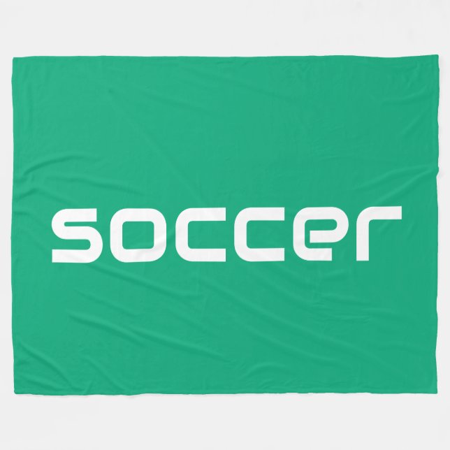 Manta Polar Guay Moderno White SOCCER Textos En Verde Brillant (Frente (Horizontal))