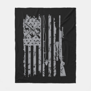 Manta Polar Guay Pescando Rod Caza Rifle Bandera Estadounidens