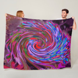 Manta Polar Guay Red, Blue and Pink Abstract Floral Swirl