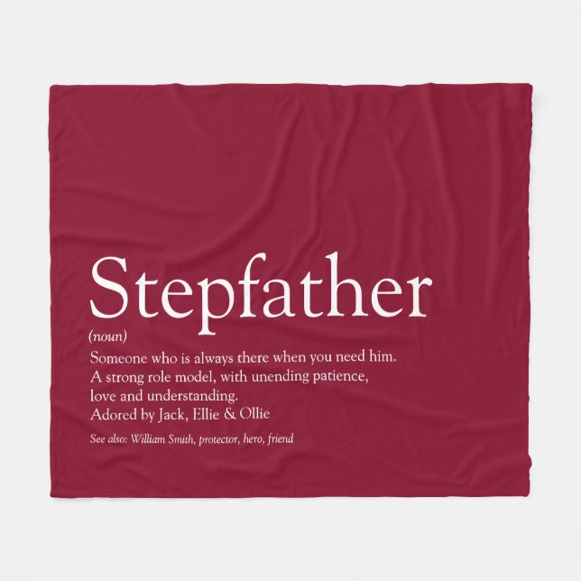 Manta Polar Guay Stepfather, Stepdad Definition Fun Burgundy (Frente (Horizontal))