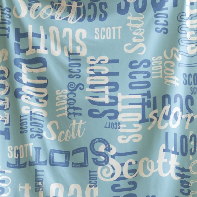 Manta Polar Guay Typography Graffiti Pattern Name Blue (Subido por el creador)