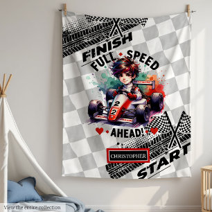 Manta Polar Guay Watercolor Sport Car Carreras Boy Blanket