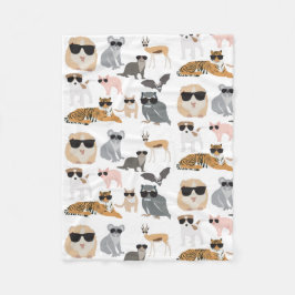 Manta Polar Guay y animales divertidos con gafas de sol