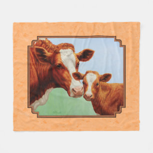 Manta Polar Guernsey Calf y Mother Cow Peach