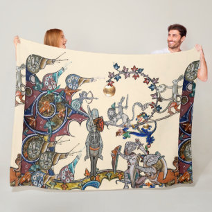 MANTA POLAR GUERRA BESTIARIA MEDIEVAL, COLCHAS, FRANCOS GIGANT