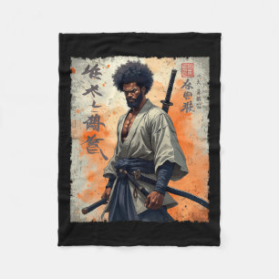 Manta Polar Guerra de Bushido Afro-Americano de Samurai Vintag