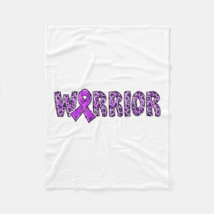 Manta Polar Guerrero de Concienciación Lazo Morado Estampado d