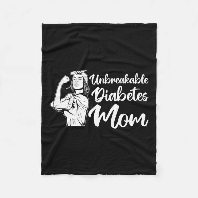 Manta Polar Guerrero del T1d inquebrantable para la diabetes d (Anverso)